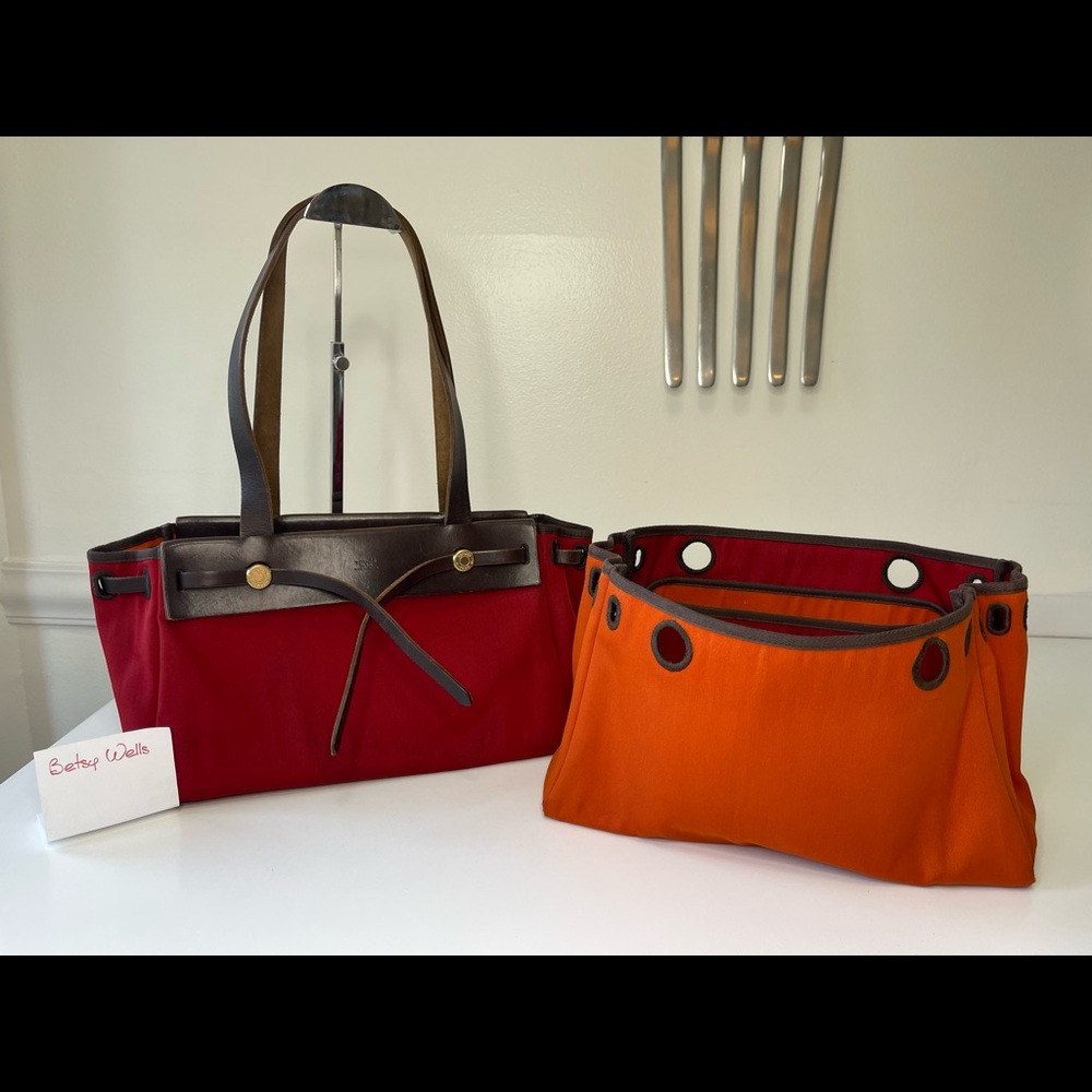 Authentic Hermès Tote - red / orange changeable